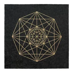 Veskor Cassiopeia Veskor Cassiopeia DEMIPENTERAKT Heilige Geometrie Linoldruck | 40 × 40 cm | Gold auf Schwarz – Produktbild 1 von 1