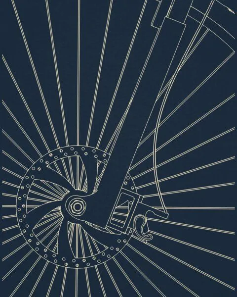 watapparel watapparel T-Shirt Unisex Fahrradspeichen, French navy, – Produktbild 3 von 3