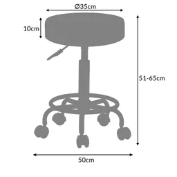 Casaria® Rollhocker 2er-Set Kunstleder Grau 360° drehbar – Produktbild 1 von 1