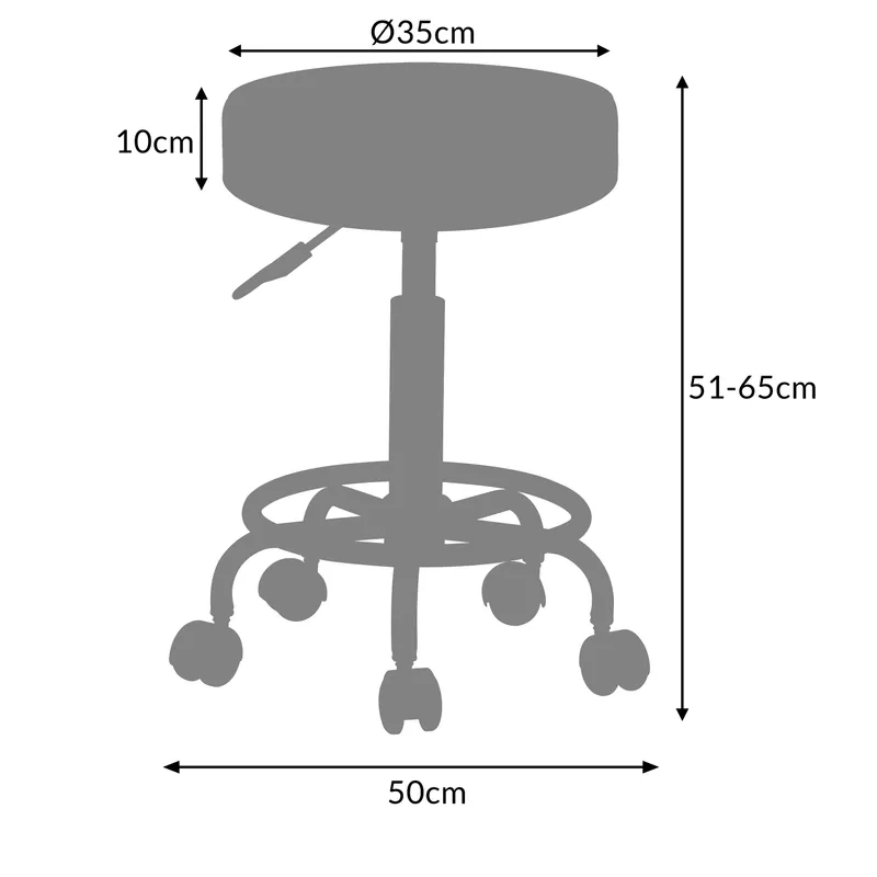 Casaria® Rollhocker 2er-Set Kunstleder Grau 360° drehbar, Grau, – Produktbild 1 von 2
