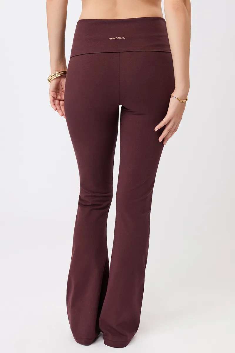 mandala MANDALA Damen vegan Hose Classic Rolldown Ruby, Dunkelrot, – Produktbild 2 von 2