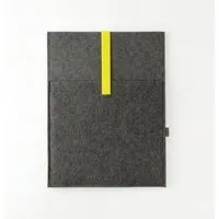 matilda k manufaktur matilda k. manufaktur Minimalistische Laptophülle aus Wollfilz 'max' mit Einsteckfach | für MacBook |Air| Pro 13|14|15|16 Zoll, Dunkelgrau-yellow, – Produktbild 1 von 1