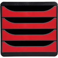 Exacompta Exacompta Schubladenbox "Iderama", DIN A4+, 4 Schubladen offen, karminrot – Produktbild 1 von 1
