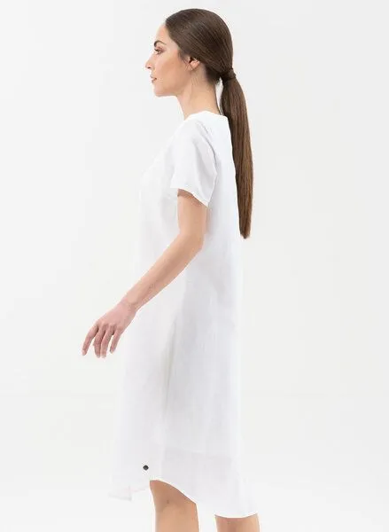 ORGANICATION ORGANICATION Kleid aus Leinen mit Bio-Baumwolle, White, – Produktbild 3 von 4