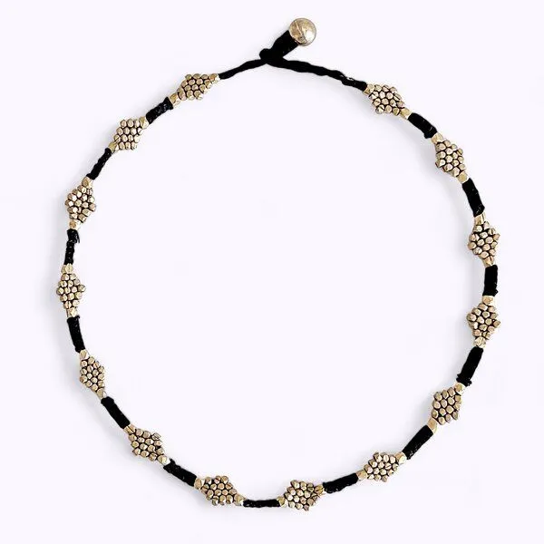KIKOONI KIKOONI Dokra Kette "FLOWER", Schwarz, – Produktbild 1 von 7
