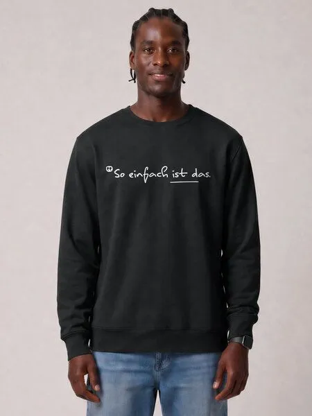 watapparel watapparel Sweatshirt Unisex So einfach ist das, Black, – Produktbild 2 von 2