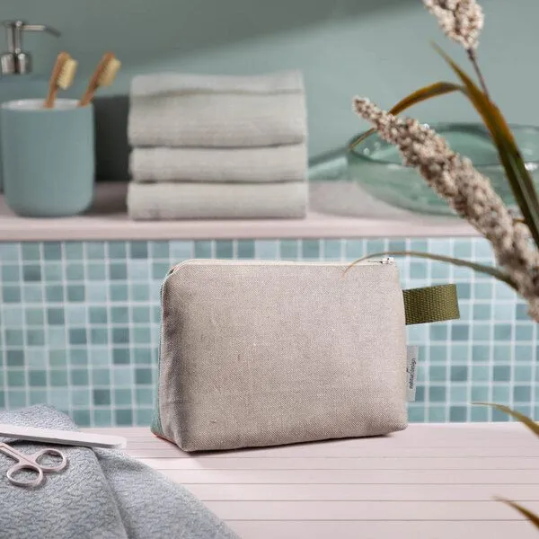 nahtur-design nahtur-design Kosmetiktasche aus 100% Leinen | Kleine Leinentasche, No_13 (blau), – Produktbild 3 von 3