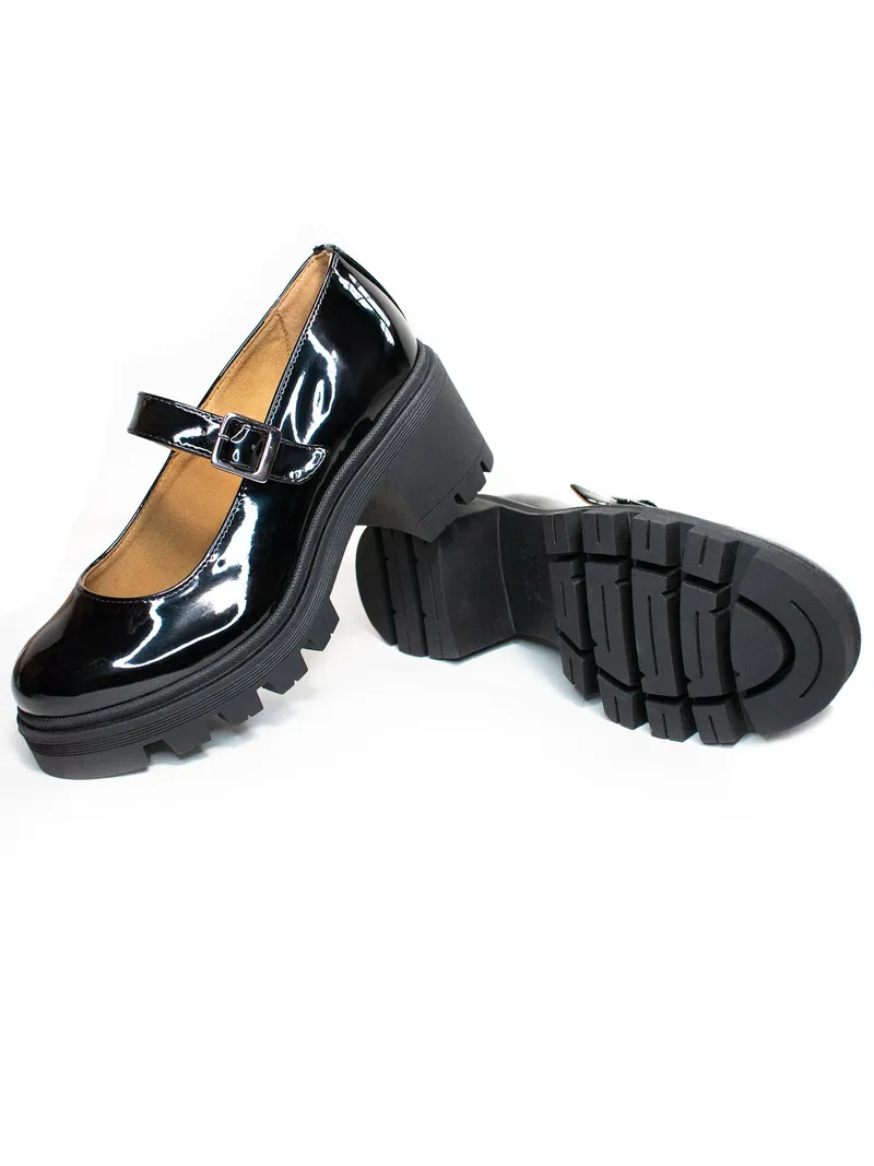 Will's Vegan Store Will's Vegan Store Damen vegan Mary Janes Track Sole Schwarz, Schwarz, – Produktbild 2 von 2