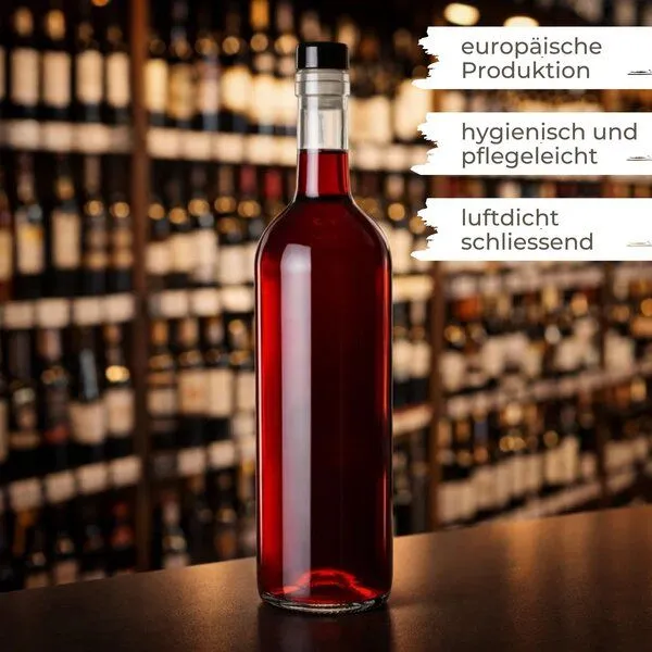 mikken mikken 6er Set Ölflasche 750ml Weinflasche Glasflasche mit Korken, Klarglas, – Produktbild 2 von 4