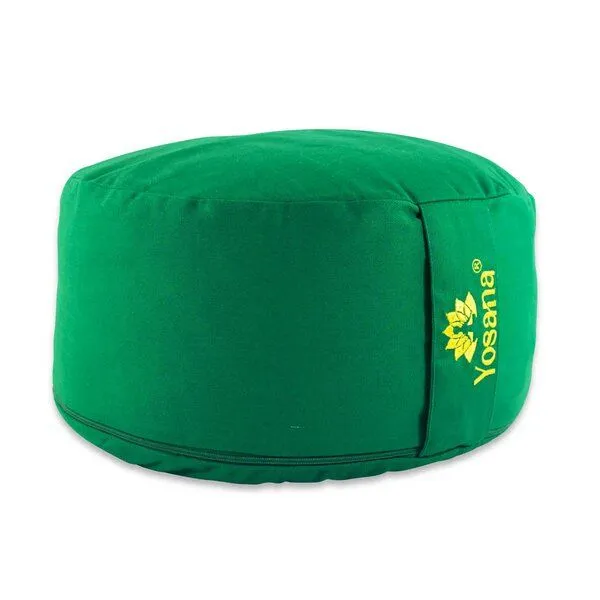 Yosana Yosana Yogakissen XL, 35cm rund, Meditationskissen mit Deutscher Bio-Dinkelspelzen Füllung, Moosgrün, – Produktbild 1 von 4