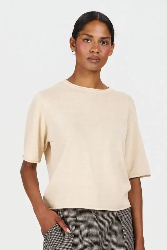 KOMODO KOMODO Damen vegan T-Shirt Camille Mandel, Beige, – Produktbild 2 von 2