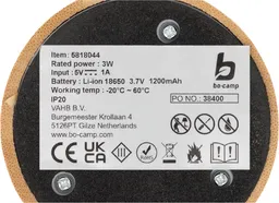 Bo-Camp Bo-Camp Nasstington Akku-Tischlampe aus Bambus dimmbar 180 lm – Produktbild 1 von 1