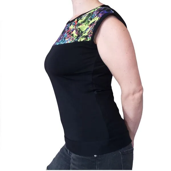 liebewicht liebewicht Bio Jersey Shirt mit U-Boot Ausschnitt schwarz neon, Schwarz/neon, – Produktbild 3 von 4