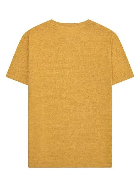 KnowledgeCotton Apparel KnowledgeCotton Apparel T-Shirt aus Bio-Leinen, Gelb-amber-gold, – Produktbild 3 von 4