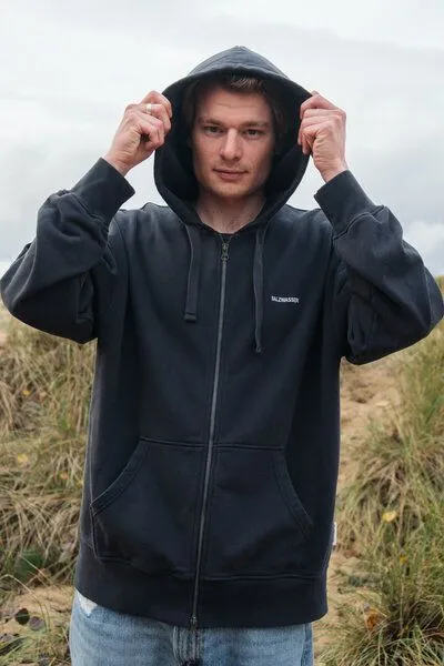 SALZWASSER SALZWASSER THY Zip Hoodie (Unisex) aus 100% Bio-Baumwolle (GOTS), Graublau (blau), – Produktbild 4 von 4