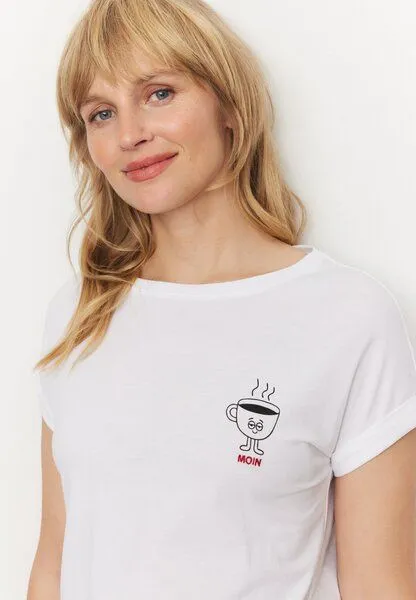 recolution Damen T-Shirt aus Bio-Baumwolle - CAYENNE MOIN - recolution, White (weiß), – Produktbild 3 von 4