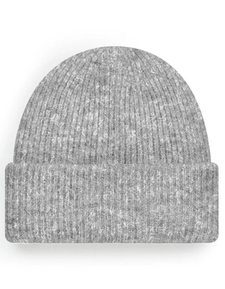 Beechfield Beechfield Beanie Bequeme Damen Strickmütze / Wintermütze / Mütze / Beanie Doppellagiger Strick, Grau, – Produktbild 2 von 3