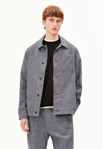ARMEDANGELS ARMEDANGELS TWEED OVERSHIRT Herren Overshirt aus 100% Bio-Baumwolle, Silver melange, – Produktbild 1 von 4