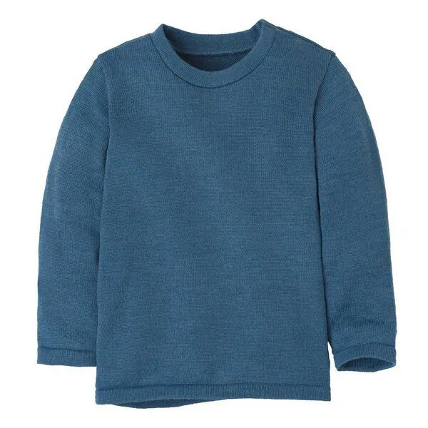 Disana disana Kinder Strick-Pullover Uni kbT-Merinowolle, Taubenblau, – Produktbild 1 von 3