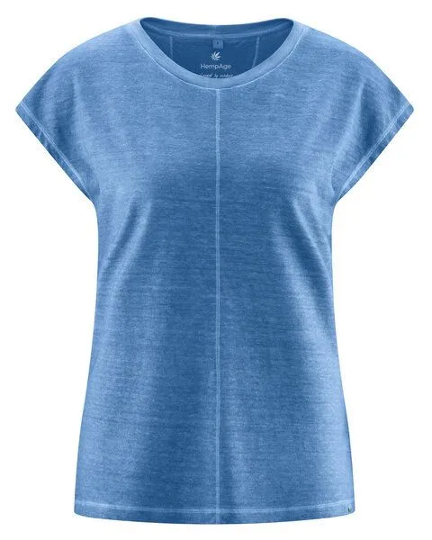 HempAge HempAge Ärmelloses Damen-Shirt mit Wascheffekt Hanf/Biobaumwolle, Ocean (blau), – Produktbild 1 von 4