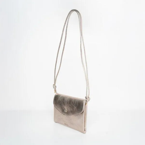 ann kurz Mini Cute Clutch – kleine Clutch aus Metallic-Leder, Metallic platin, – Produktbild 3 von 4