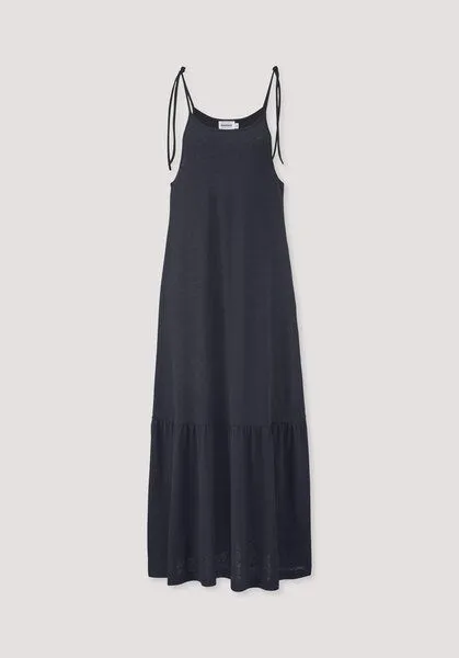 hessnatur hessnatur Jersey Kleid Midi Relaxed aus reiner Bio-Baumwolle mit Leinen, Marine, – Produktbild 4 von 4