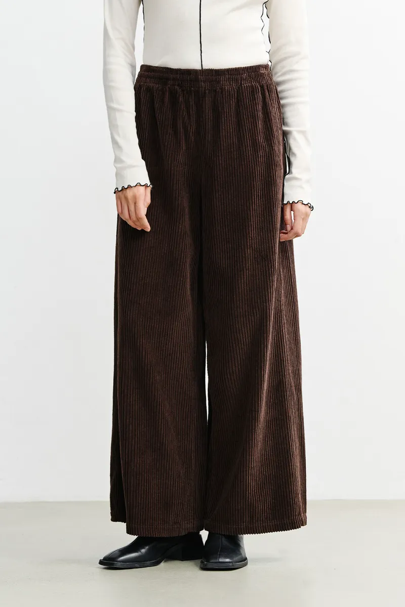 Rotholz Rotholz Damen vegan Hose Aus Cord Ausgestellt Braun, Braun, – Produktbild 2 von 2