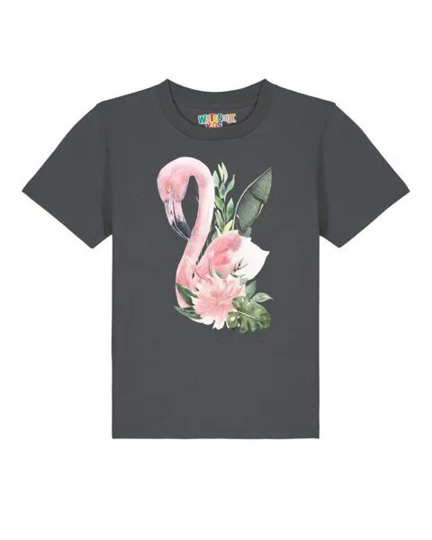 watabout.kids watabout.kids T-Shirt Kinder Flamingo mit Blumen, Anthracite, – Produktbild 1 von 2