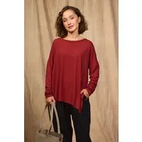 KOKOworld KOKOworld Longsleeve-Bluse Seki aus EcoVero-Viskose, Terracotta (braun), – Produktbild 1 von 1