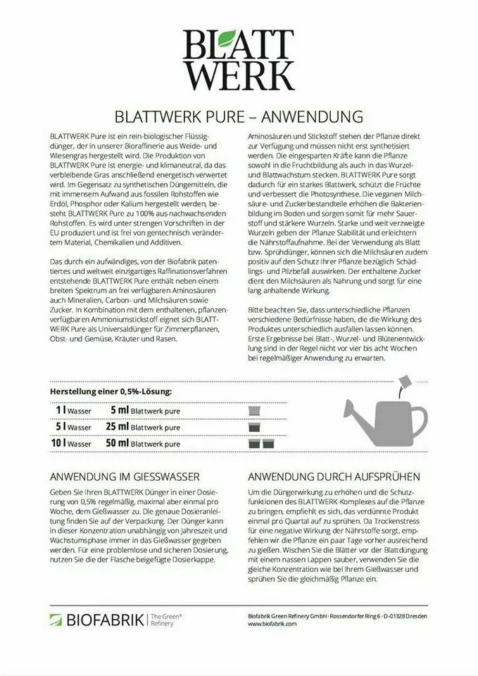BIOFABRIK Bio-Erde BLATTWERK Dünger, Biodünger, Universaldünger vegan, (1-St) – Produktbild 5 von 5