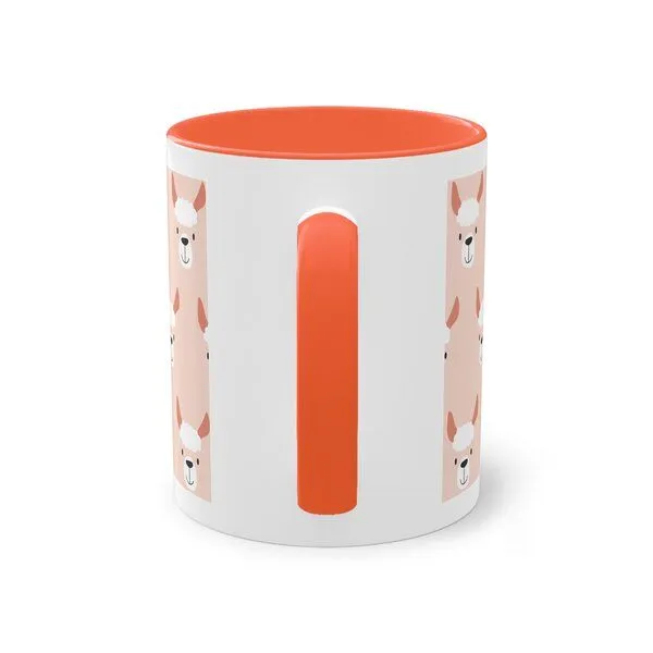 PepMelon Lama Tasse mit Farbe innen, Be Llamazing, lustige Lama Weihnachtstasse, Orange, – Produktbild 3 von 4