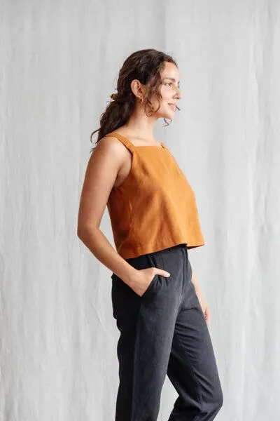 Jyoti - Fair Works Jyoti - Fair Works Baumwoll Top Chira, Braun, – Produktbild 3 von 4
