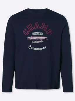 Catamaran Langarmshirt marine-bedruckt – Produktbild 1 von 1