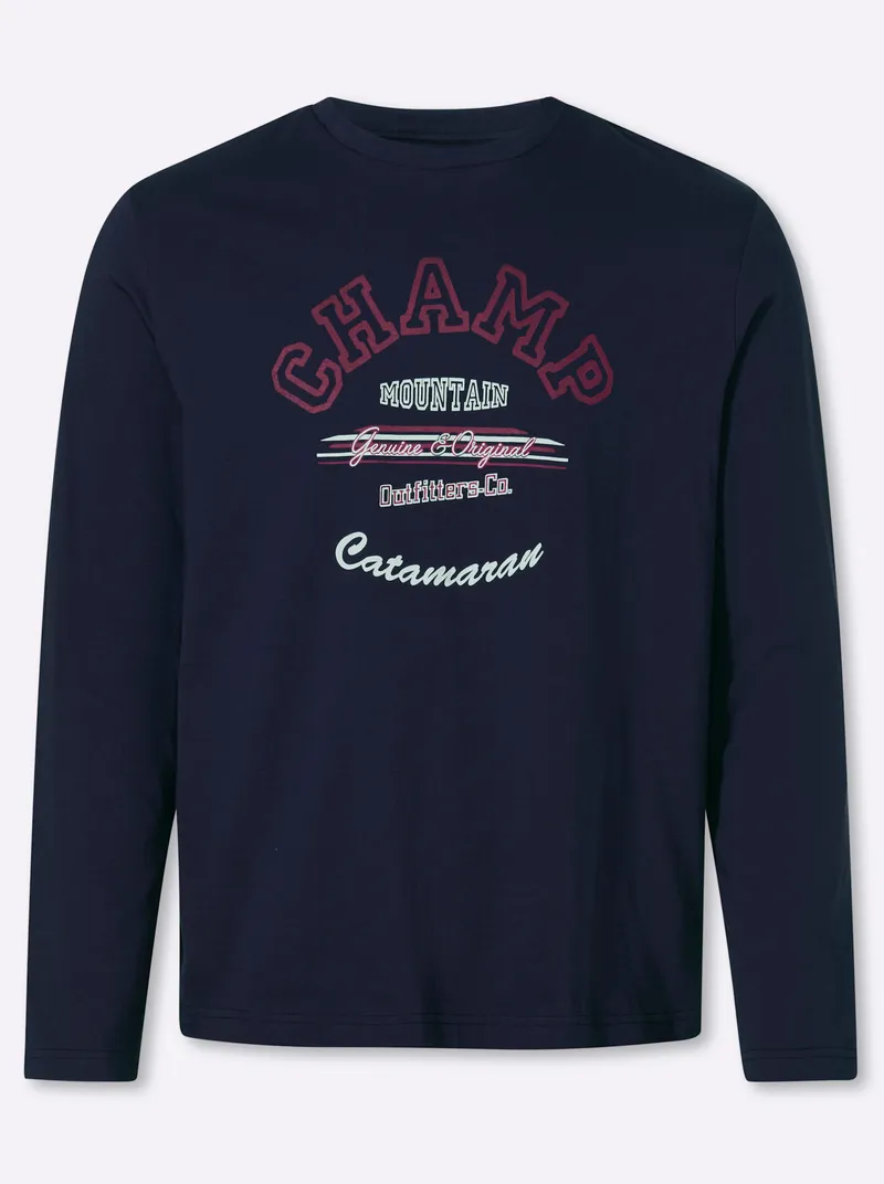 Catamaran Langarmshirt marine-bedruckt, Marine-bedruckt, – Produktbild 1 von 2
