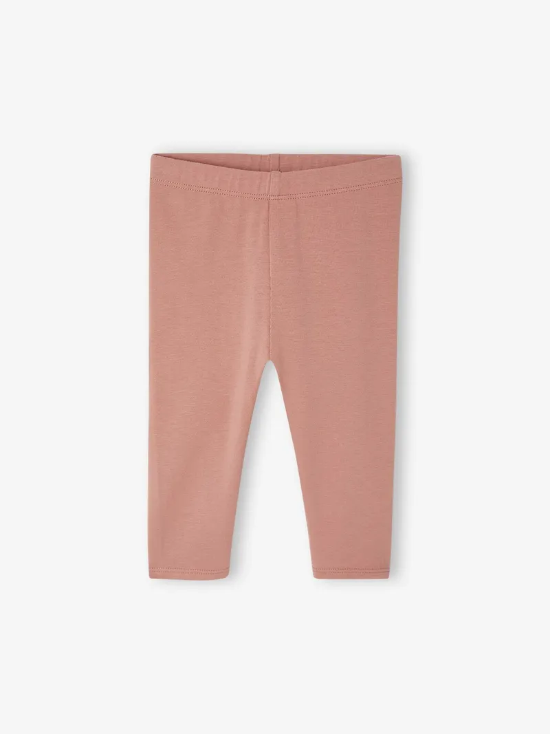 Vertbaudet 3er-Pack einfarbige Baby Leggings BASIC, Altrosa, – Produktbild 2 von 3