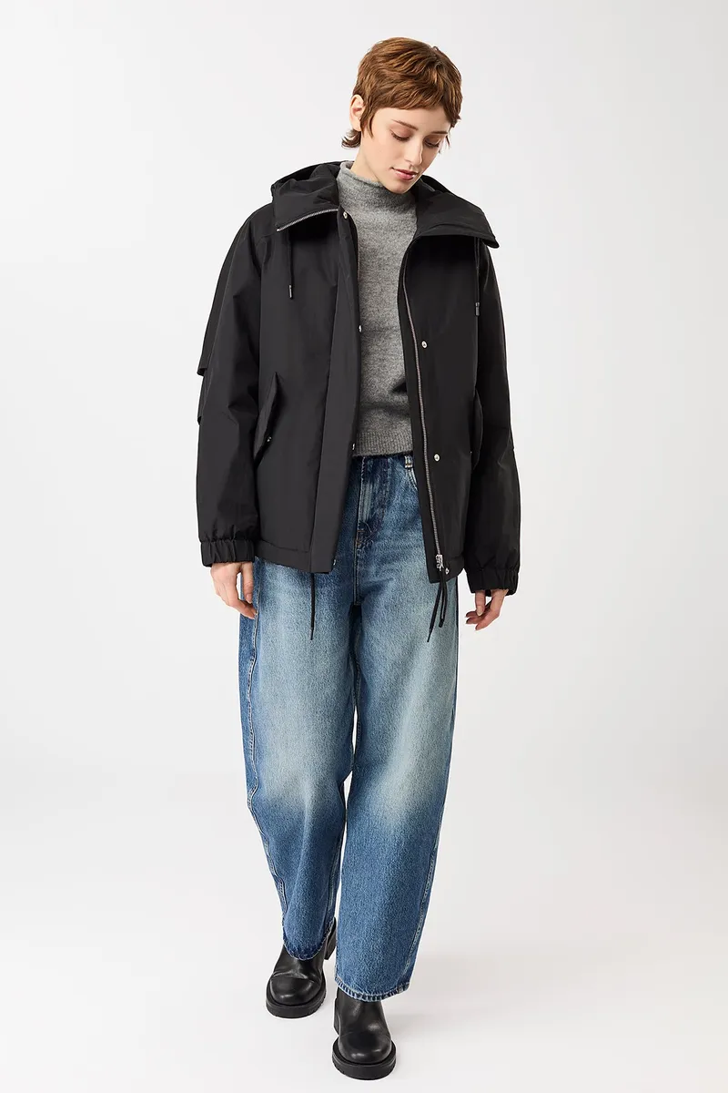 LangerChen LangerChen Damen vegan Kurzer Wattierter Parka Schwarz, Schwarz, – Produktbild 1 von 2