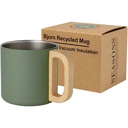 Seasons Seasons Bjorn RCS-zertifizierter Becher aus recyceltem Edelstahl mit Kupfer-Vakuumisolierung, 360 ml, heather grün, Grün, – Produktbild 1 von 1
