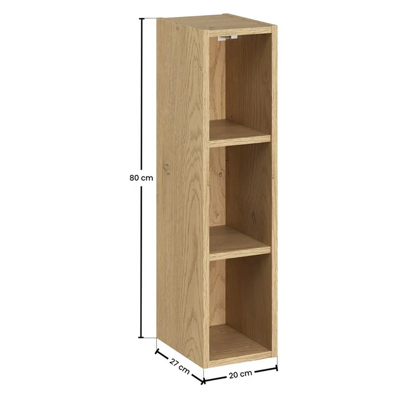 Lomadox Badregal DURANGO-56, Hängeregal, 20 cm breit, in Eiche, Braun, – Produktbild 4 von 4