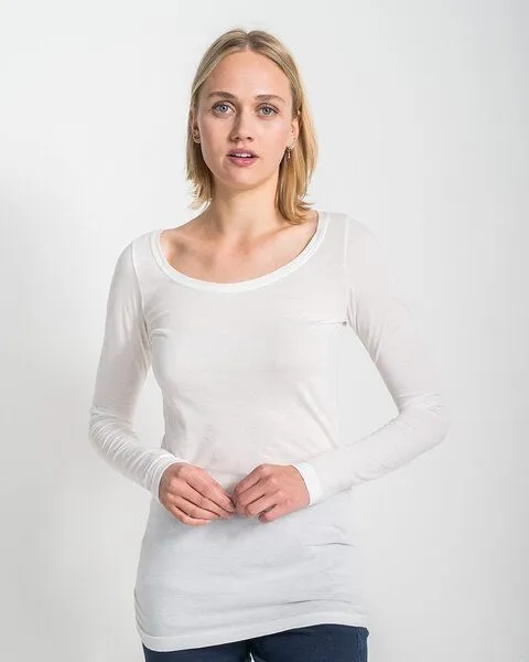 Alma & Lovis Alma & Lovis Langarmshirt aus 100% Bio-Baumwoll-Jersey (kbA) | Pure Shirt, Weiss, – Produktbild 1 von 4