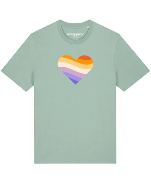 watapparel watapparel T-Shirt Unisex Rainbow Heart, Aloe, – Produktbild 1 von 3