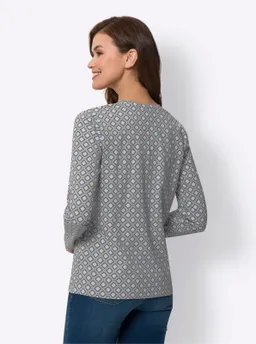 heine Langarmshirt grau-hellblau-bedruckt – Produktbild 1 von 1