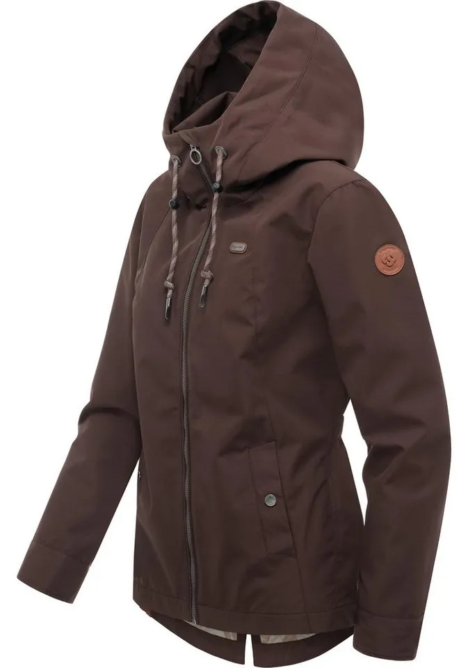 ragwear ragwear Outdoorjacke Monadde Wasserdichte Übergangsjacke mit Kapuze, Braun, – Produktbild 3 von 5