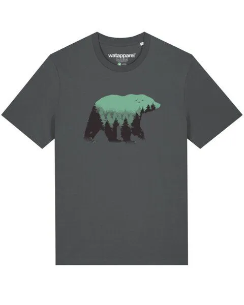 watapparel watapparel T-Shirt Unisex Waldbär, Anthracite, – Produktbild 1 von 3