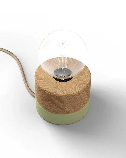 ALMUT von Wildheim ALMUT von Wildheim Tischlampe Eichenholz, Wasabigrün, – Produktbild 1 von 3