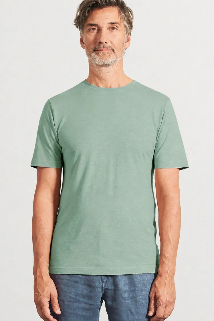 HempAge Hempage Herren vegan T-Shirt Slim Fit Mentagrün, Grün, – Produktbild 2 von 2