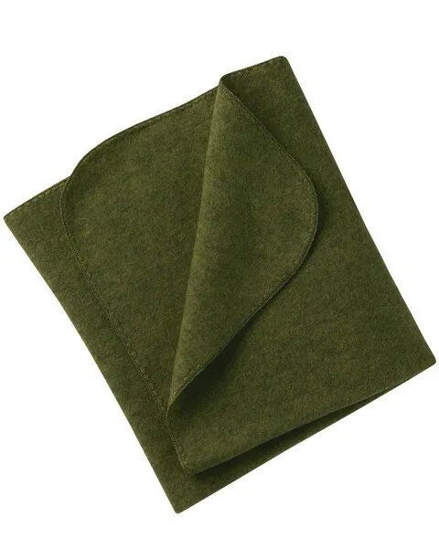 Engel Engel Natur Baby Schurwoll-Fleece Decke mit Muschelkante, Hellgrau-melange, – Produktbild 3 von 3