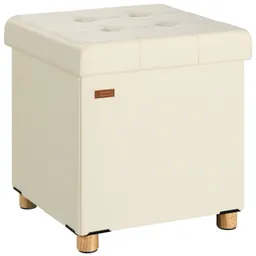 Casaria® Sitzhocker Beige Samt 42x38x38cm faltbar – Produktbild 1 von 1
