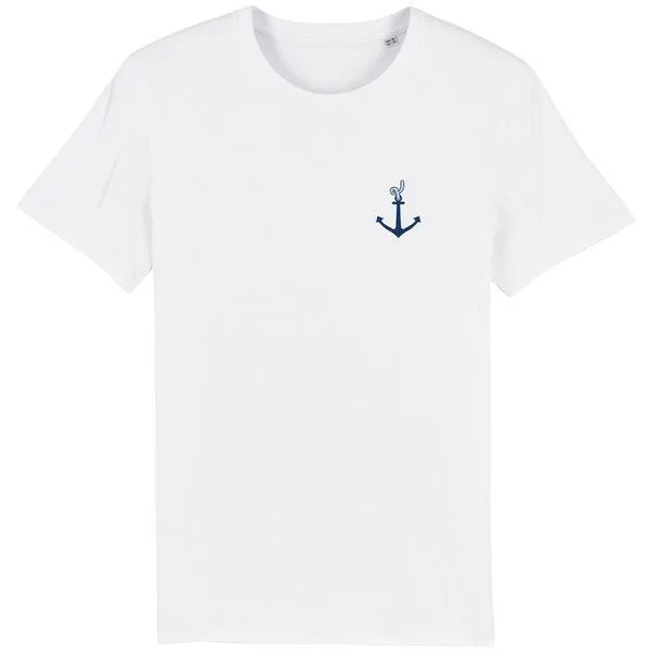 Spangeltangel Spangeltangel T-Shirt "Anker", Männershirt, Herrenshirt, bedruckt, T-Shirt, Biobaumwolle, Weiß, – Produktbild 1 von 4