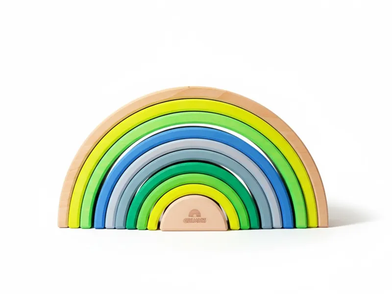 Grimms Grimms Großer Regenbogen aus Lindenholz, 10-teilig Maße 27,4 x 13,7 cm, Grün, mehrfarbig, – Produktbild 1 von 2