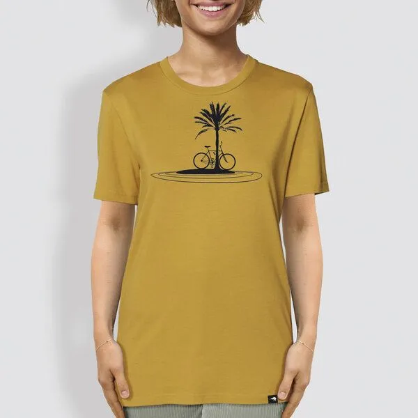 little kiwi little kiwi Unisex T-Shirt, "Inselrad", Ocker-gelb, – Produktbild 1 von 4